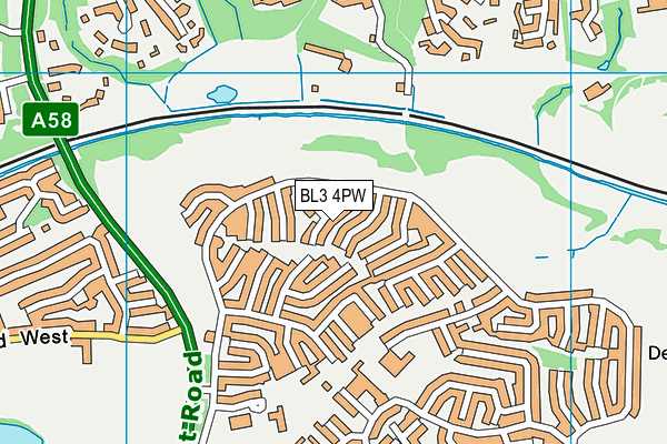 BL3 4PW map - OS VectorMap District (Ordnance Survey)