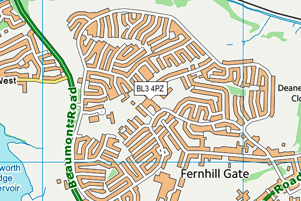 BL3 4PZ map - OS VectorMap District (Ordnance Survey)