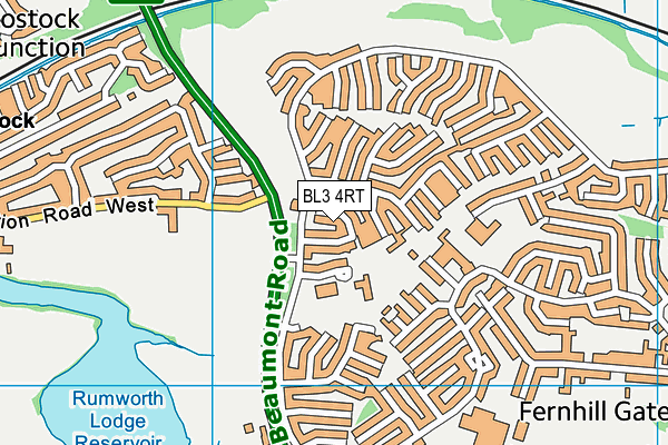 BL3 4RT map - OS VectorMap District (Ordnance Survey)