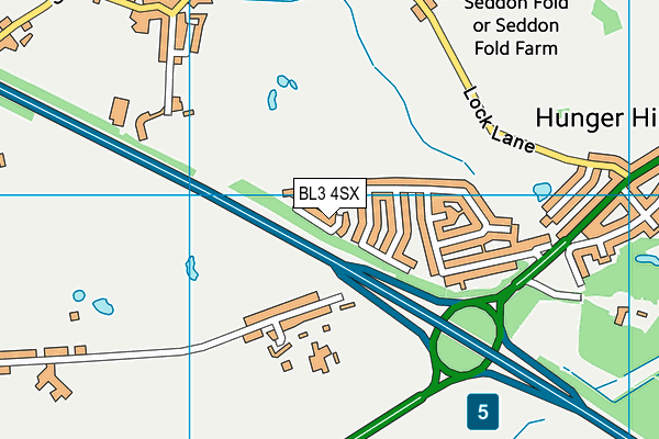 BL3 4SX map - OS VectorMap District (Ordnance Survey)