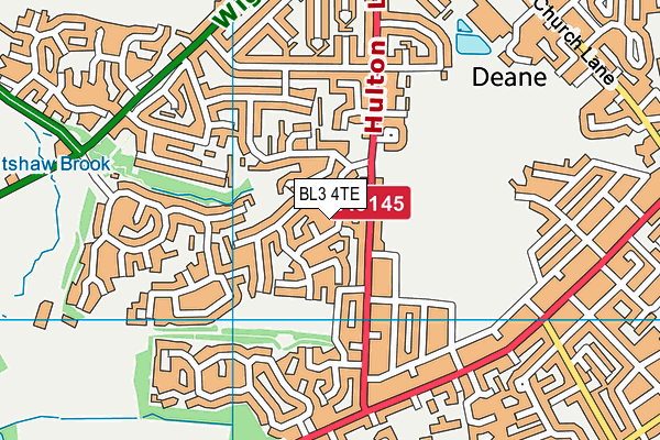 BL3 4TE map - OS VectorMap District (Ordnance Survey)