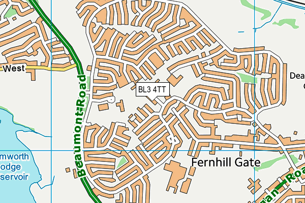 BL3 4TT map - OS VectorMap District (Ordnance Survey)