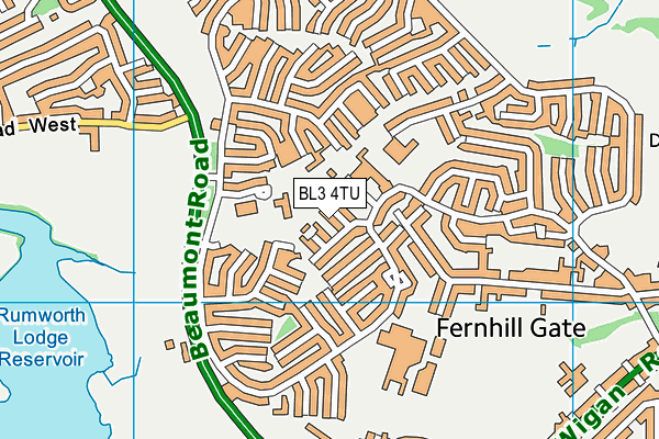 BL3 4TU map - OS VectorMap District (Ordnance Survey)