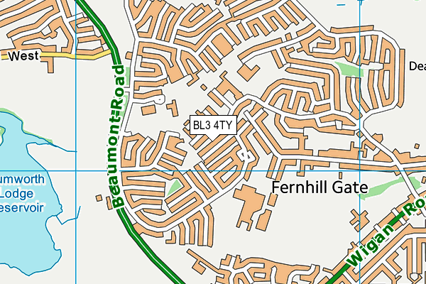 BL3 4TY map - OS VectorMap District (Ordnance Survey)