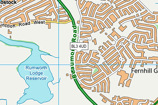 BL3 4UD map - OS VectorMap District (Ordnance Survey)