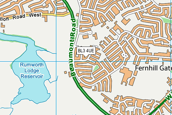 BL3 4UE map - OS VectorMap District (Ordnance Survey)