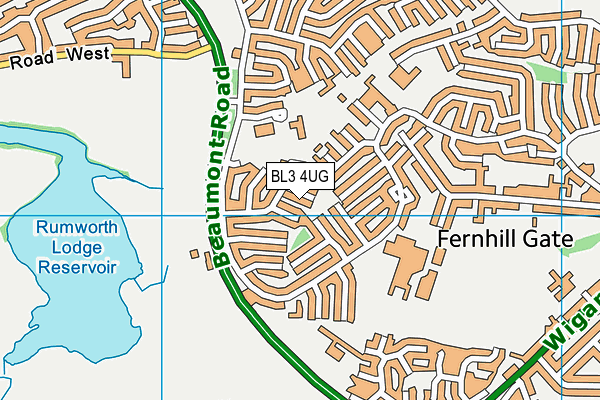 BL3 4UG map - OS VectorMap District (Ordnance Survey)