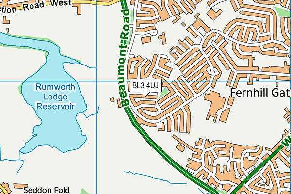BL3 4UJ map - OS VectorMap District (Ordnance Survey)