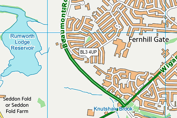 BL3 4UP map - OS VectorMap District (Ordnance Survey)
