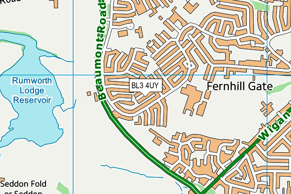 BL3 4UY map - OS VectorMap District (Ordnance Survey)