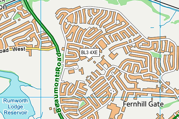BL3 4XE map - OS VectorMap District (Ordnance Survey)