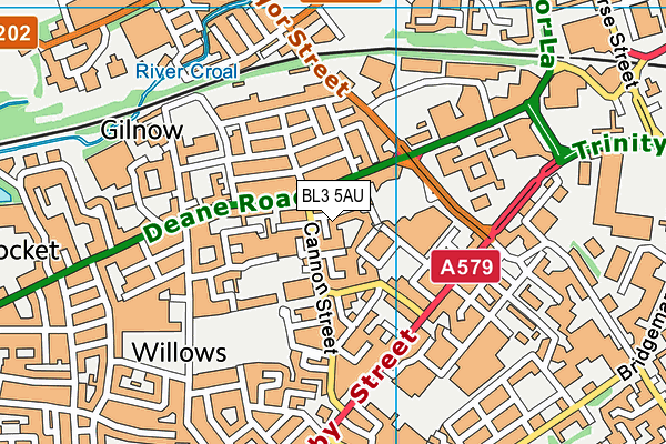 BL3 5AU map - OS VectorMap District (Ordnance Survey)