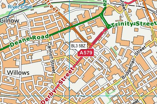 BL3 5BZ map - OS VectorMap District (Ordnance Survey)