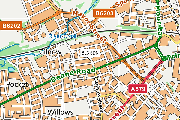 BL3 5DN map - OS VectorMap District (Ordnance Survey)