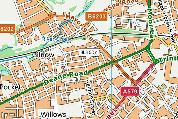 BL3 5DY map - OS VectorMap District (Ordnance Survey)