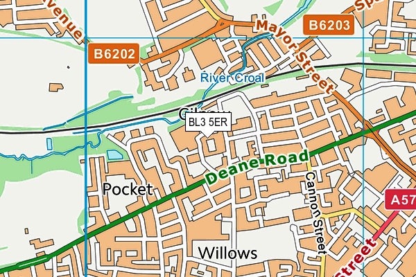 BL3 5ER map - OS VectorMap District (Ordnance Survey)