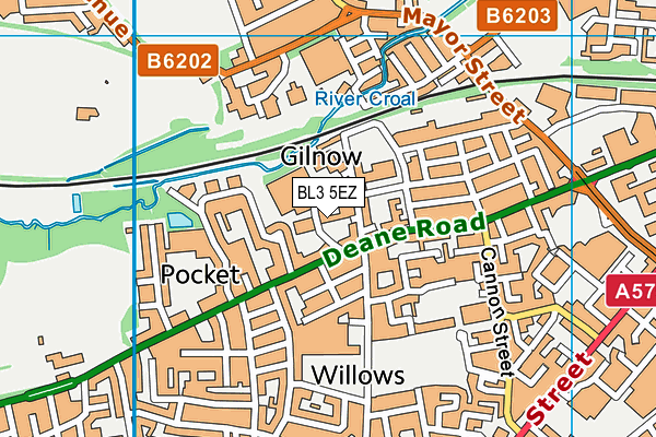 BL3 5EZ map - OS VectorMap District (Ordnance Survey)