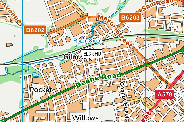 Pikes Lane Primary School map (BL3 5HU) - OS VectorMap District (Ordnance Survey)