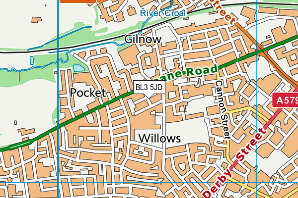 BL3 5JD map - OS VectorMap District (Ordnance Survey)