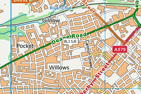 BL3 5JE map - OS VectorMap District (Ordnance Survey)