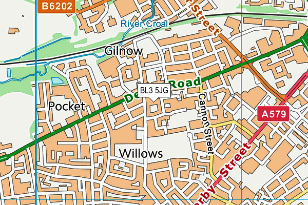 BL3 5JG map - OS VectorMap District (Ordnance Survey)