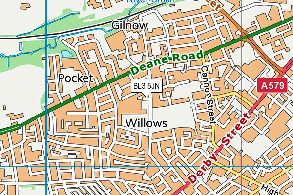 BL3 5JN map - OS VectorMap District (Ordnance Survey)