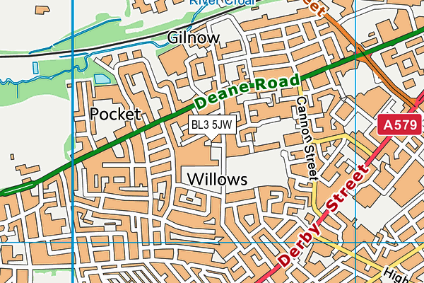 BL3 5JW map - OS VectorMap District (Ordnance Survey)