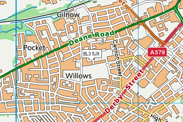 BL3 5JX map - OS VectorMap District (Ordnance Survey)