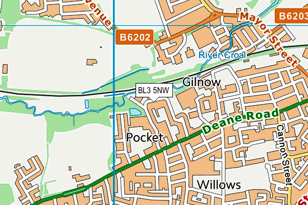 BL3 5NW map - OS VectorMap District (Ordnance Survey)