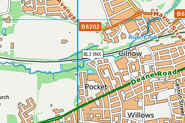 BL3 5NX map - OS VectorMap District (Ordnance Survey)