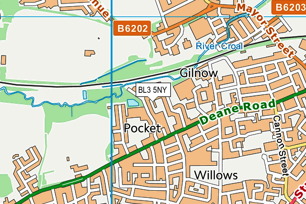 BL3 5NY map - OS VectorMap District (Ordnance Survey)