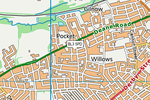 BL3 5PD map - OS VectorMap District (Ordnance Survey)