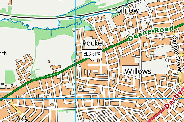 BL3 5PX map - OS VectorMap District (Ordnance Survey)