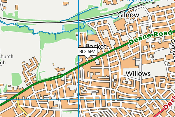 BL3 5PZ map - OS VectorMap District (Ordnance Survey)
