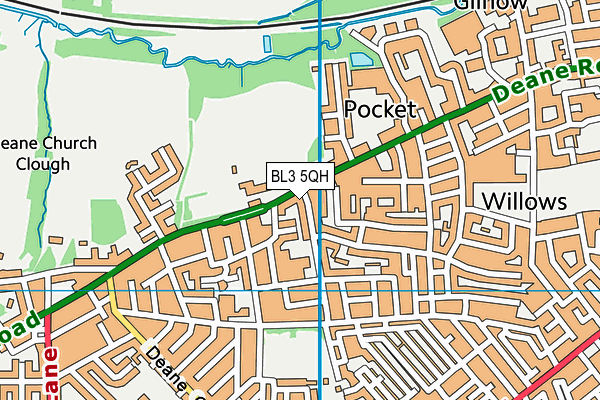 BL3 5QH map - OS VectorMap District (Ordnance Survey)