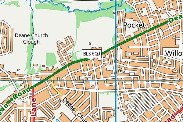 BL3 5QJ map - OS VectorMap District (Ordnance Survey)