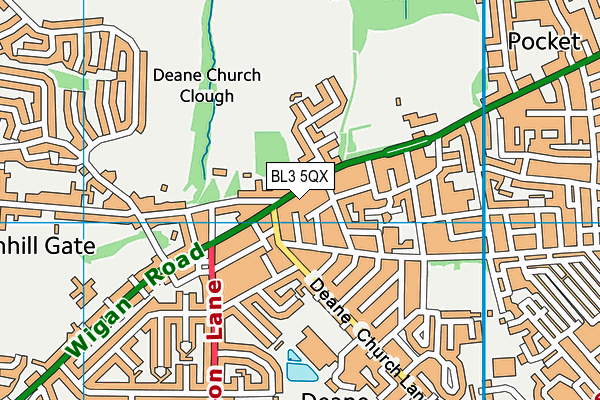 BL3 5QX map - OS VectorMap District (Ordnance Survey)