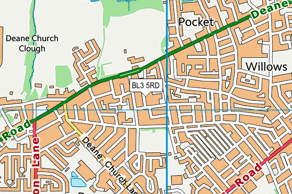 BL3 5RD map - OS VectorMap District (Ordnance Survey)