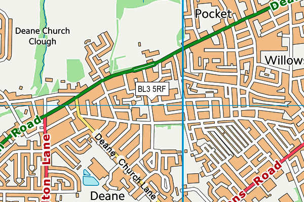 BL3 5RF map - OS VectorMap District (Ordnance Survey)