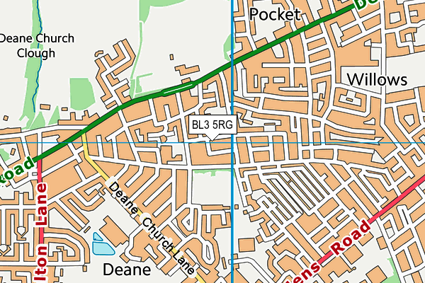 BL3 5RG map - OS VectorMap District (Ordnance Survey)