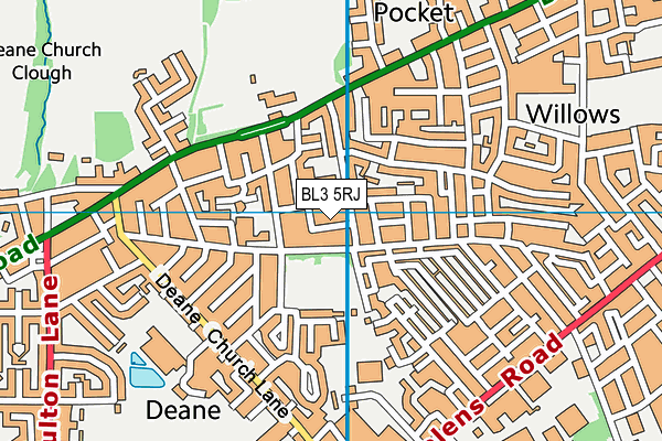 BL3 5RJ map - OS VectorMap District (Ordnance Survey)