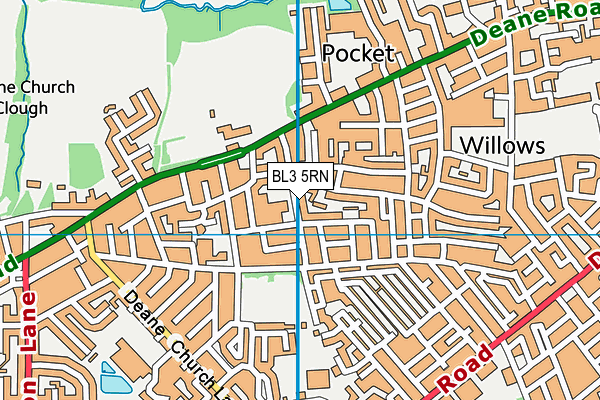 BL3 5RN map - OS VectorMap District (Ordnance Survey)