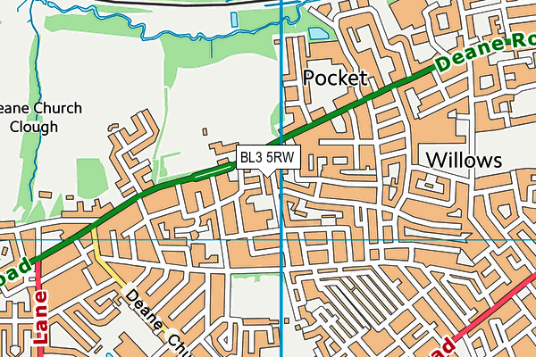 BL3 5RW map - OS VectorMap District (Ordnance Survey)