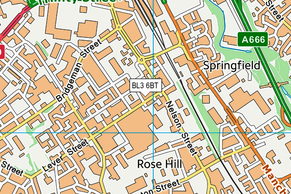 BL3 6BT map - OS VectorMap District (Ordnance Survey)