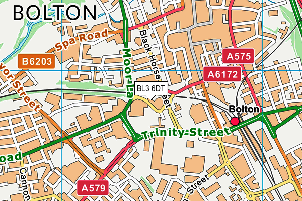 BL3 6DT map - OS VectorMap District (Ordnance Survey)