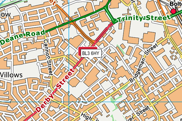 BL3 6HY map - OS VectorMap District (Ordnance Survey)