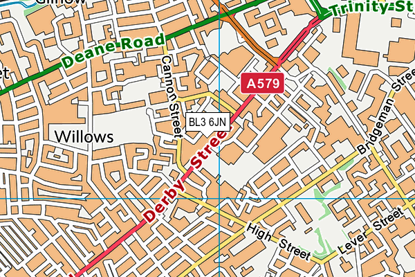 BL3 6JN map - OS VectorMap District (Ordnance Survey)