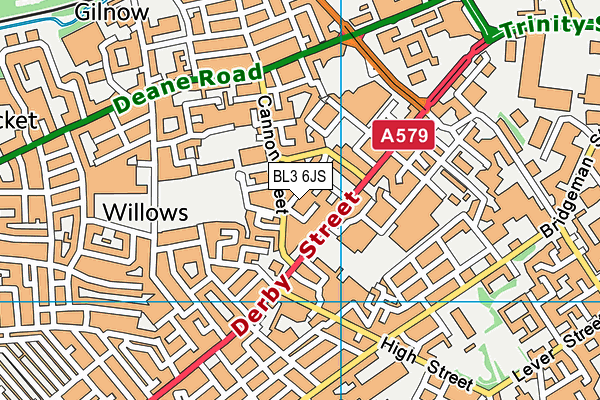 BL3 6JS map - OS VectorMap District (Ordnance Survey)