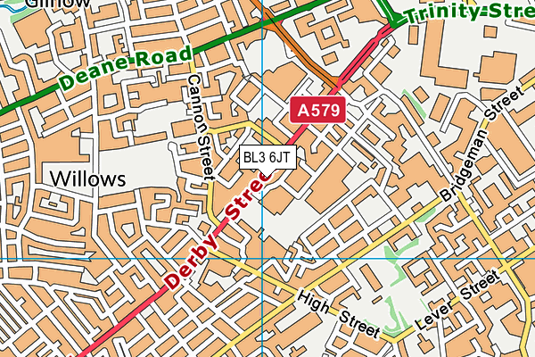 BL3 6JT map - OS VectorMap District (Ordnance Survey)