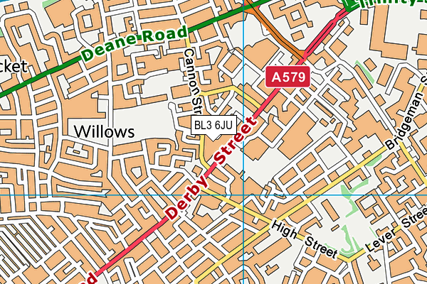 BL3 6JU map - OS VectorMap District (Ordnance Survey)